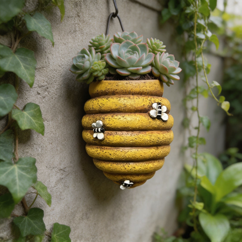 3D Beehive Shaped Wall Mounted Resin Planter Hanging Flower Pot