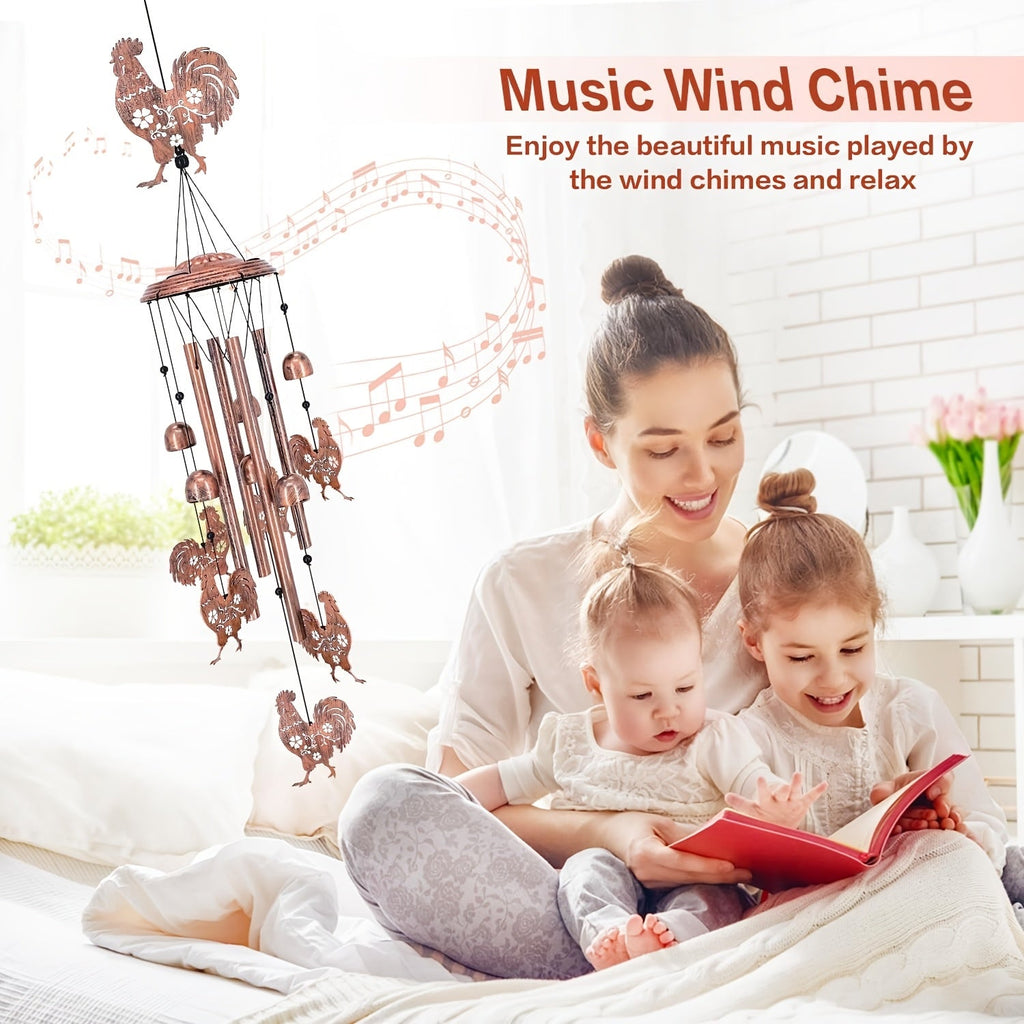 Chicken Shaped Wind Chime Outdoor Indoor Garden Decoration 34 Inch