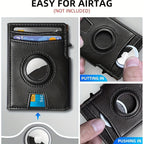 Metal RFID Wallet with Pop-Up Mechanism and Airtag Slot Wallet