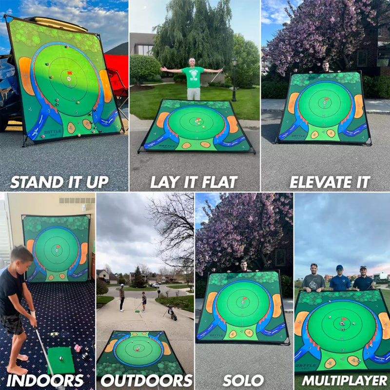 Golf Practice Arena Mat for Home Training and Swing Practice