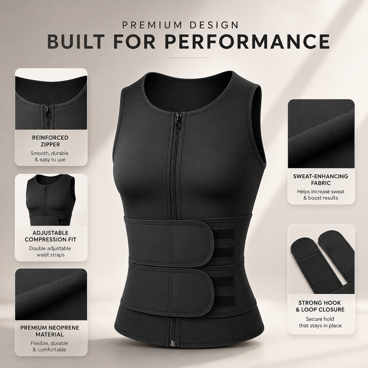 Men's Neoprene Sauna Vest Sweat Slimming Body Shaper Fat Burner