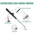 Golf Swing Trainer with Grip Alignment Stick Practice Aid