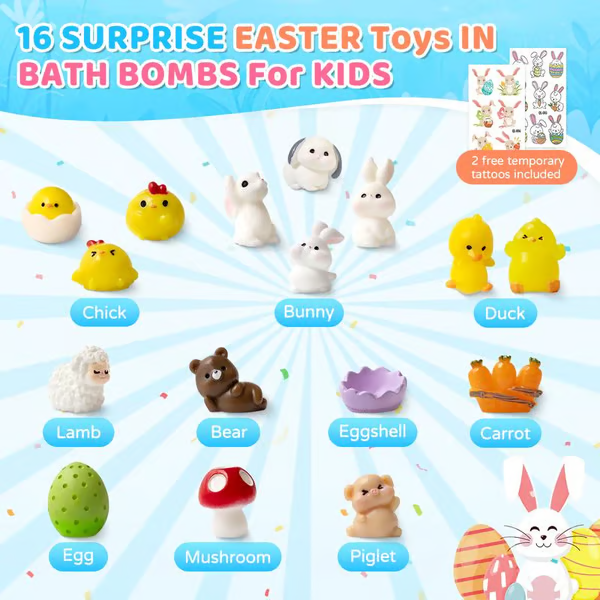 Bunny Shaped Bath Bombs Pack for Kids Bath Bombs Set