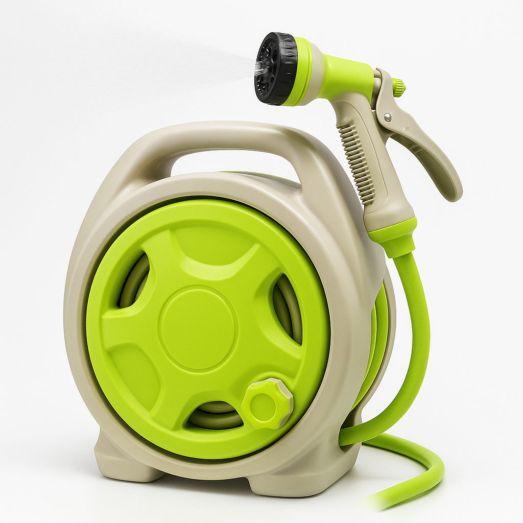 Retractable Garden Hose Reel with Sprayer Lightweight Handheld