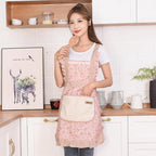 Waterproof Cotton Kitchen Apron with Neck Strap and Waist Ties