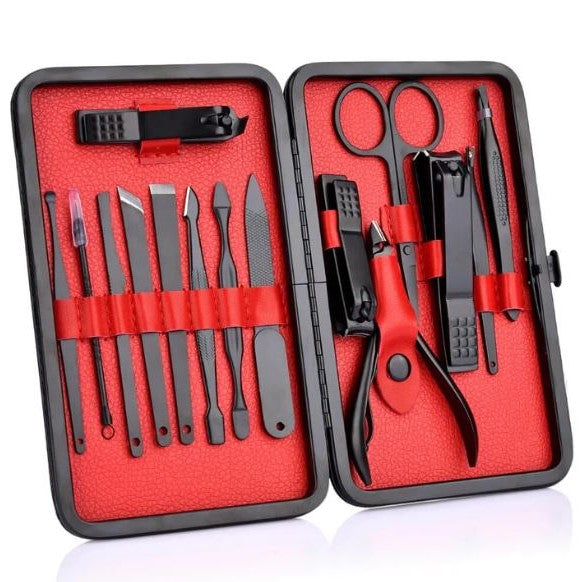 Manicure Pedicure Grooming Kit 15 Piece with Travel Case