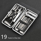 Nail Clipper Manicure Set 19 Pieces Stainless Steel Grooming Kit