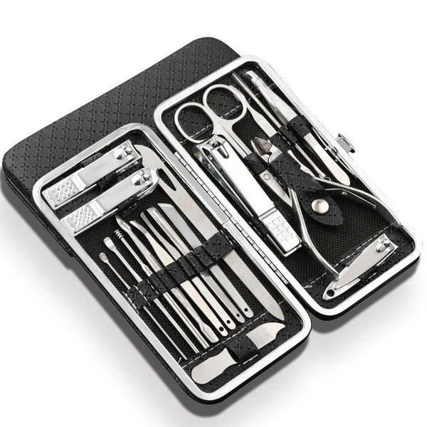 Nail Clipper Manicure Set 19 Pieces Stainless Steel Grooming Kit
