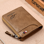 Men's Leather Bifold Wallet RFID Blocking Anti-Theft Wallet