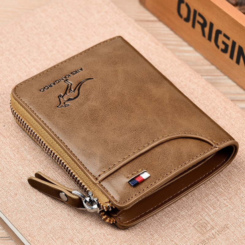 Men's Leather Bifold Wallet RFID Blocking Anti-Theft Wallet