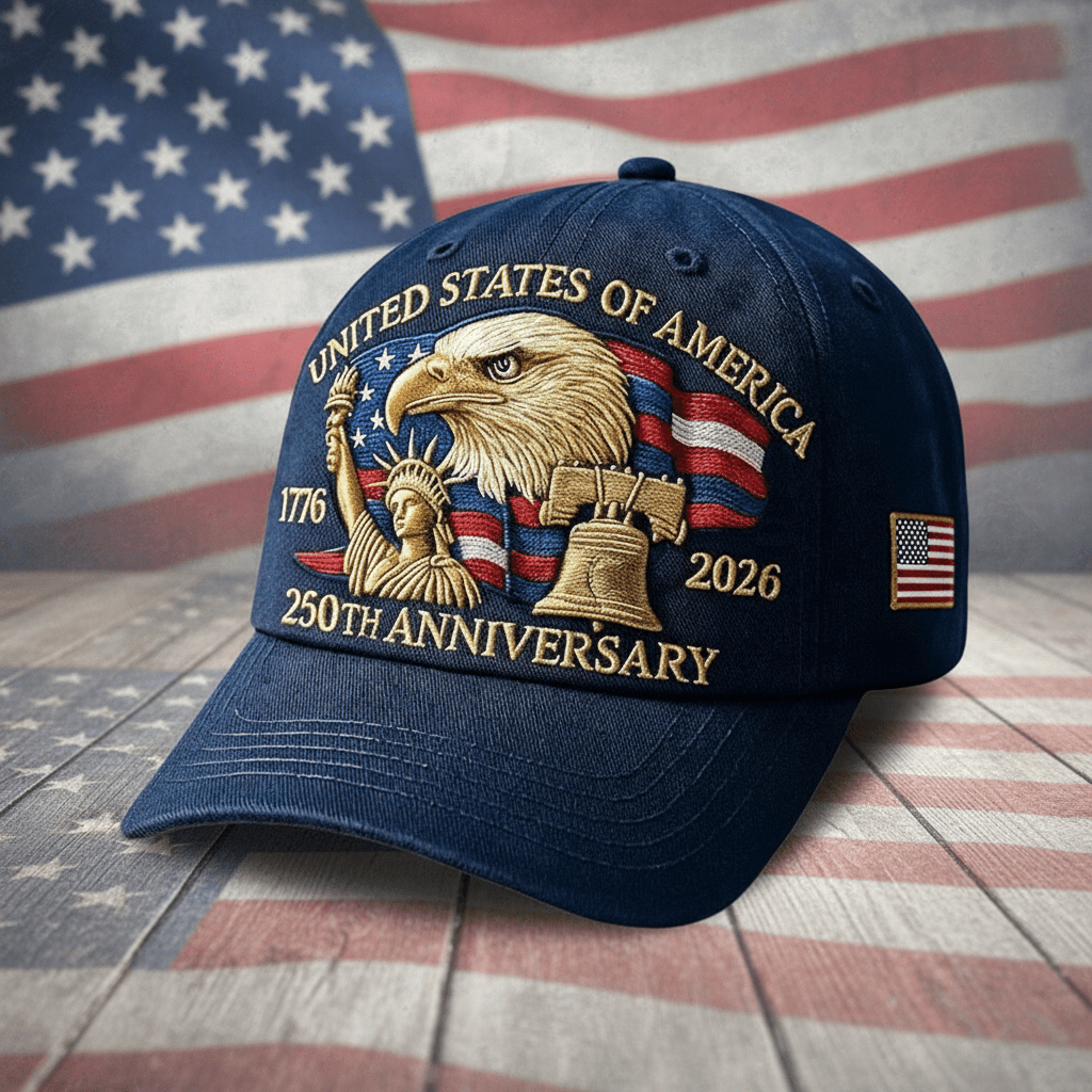 USA 250th Anniversary Eagle Adjustable Dad Cap Hat Patriotic Baseball Hat
