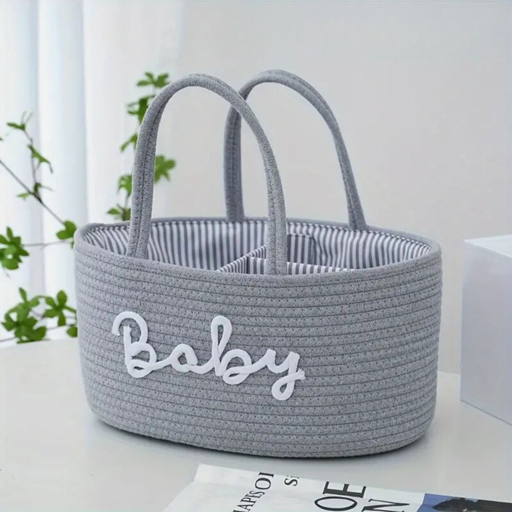 Baby Storage Organizer Basket with Rope Handle