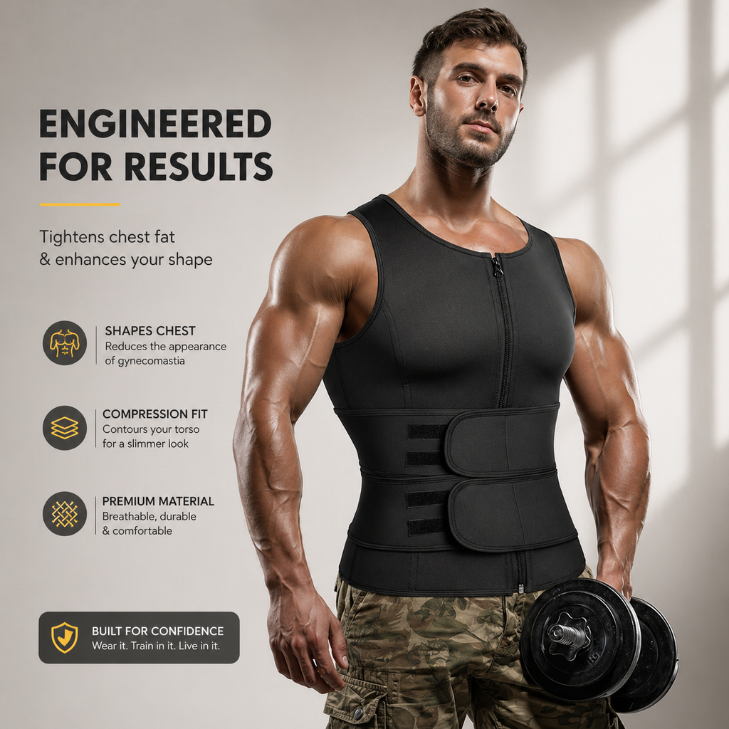 Men's Neoprene Sauna Vest Sweat Slimming Body Shaper Fat Burner
