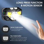 LED Headlamp Flashlight Rechargeable Waterproof Motion Sensor 2 Pack