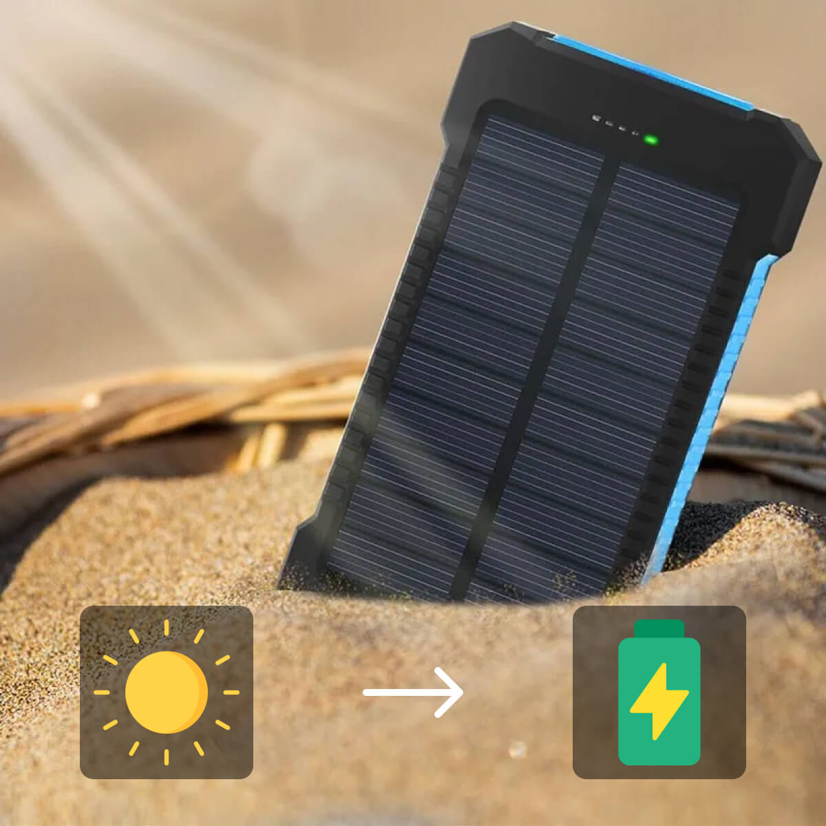 20000mAh Solar Power Bank Portable Waterproof Charger Battery Pack