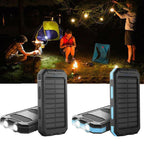 20000mAh Solar Power Bank Portable Waterproof Charger Battery Pack