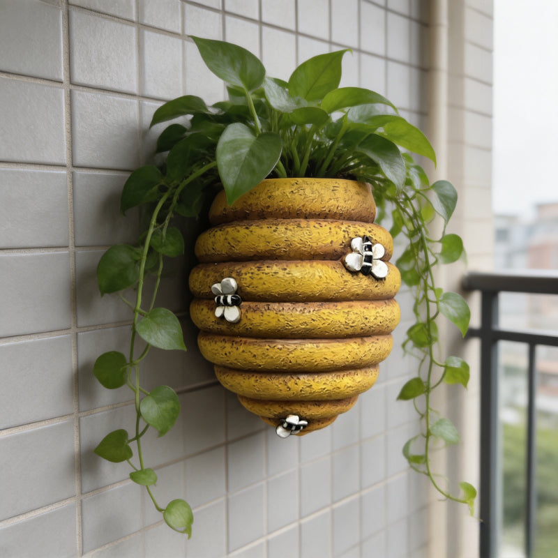 3D Beehive Shaped Wall Mounted Resin Planter Hanging Flower Pot