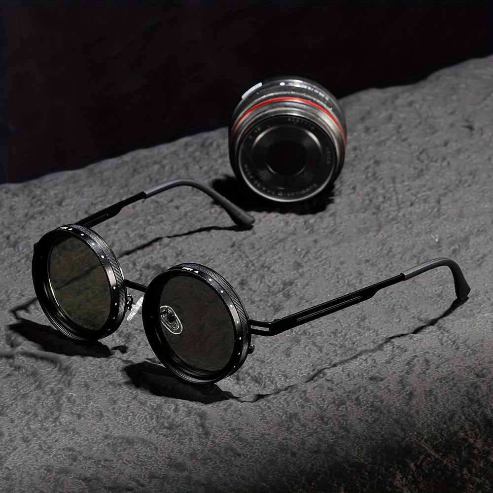 Circular Glasses with Color-Changing Self-Adjusting Lenses