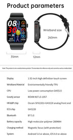 Smartwatch Circular Health Monitor with ECG and Blood Glucose Tracker