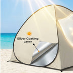 Beach Canopy Tent Portable Outdoor Sun Shade Shelter with Zipper Closure