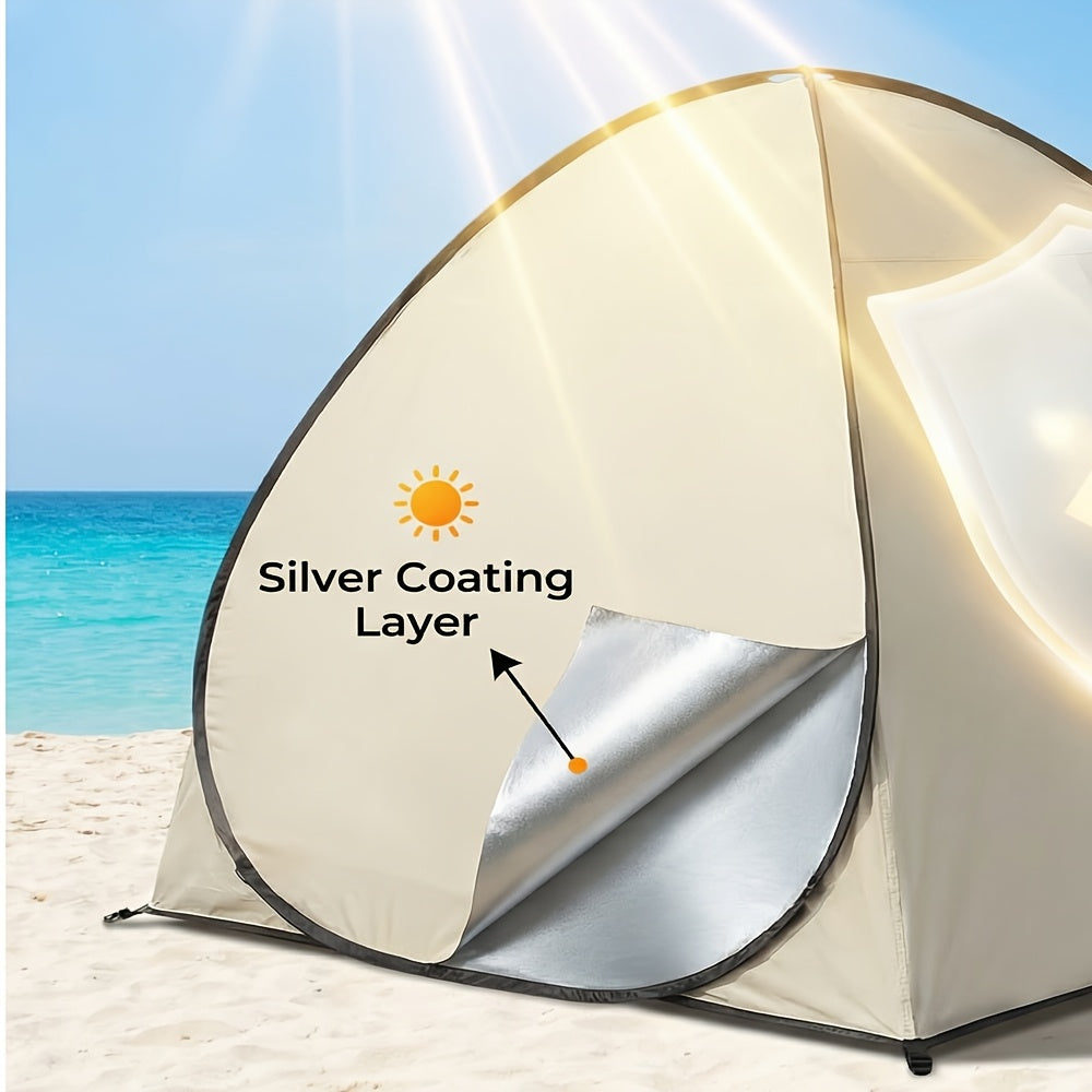 Beach Canopy Tent Portable Outdoor Sun Shade Shelter with Zipper Closure