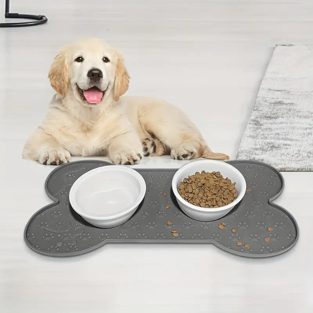 Bone Shaped Silicone Pet Feeding Mat Pet Placemat
