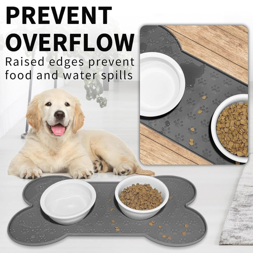 Bone Shaped Silicone Pet Feeding Mat Pet Placemat