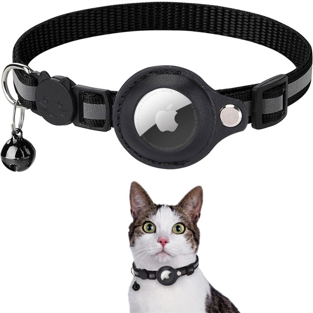 Cat Collar Adjustable Reflective with GPS Tracker Holder Safety Collar