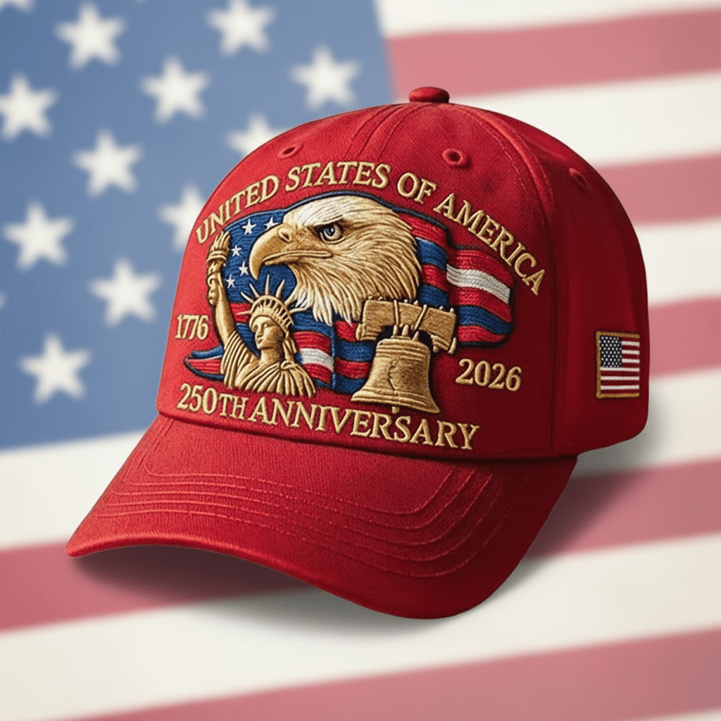 USA 250th Anniversary Eagle Adjustable Dad Cap Hat Patriotic Baseball Hat