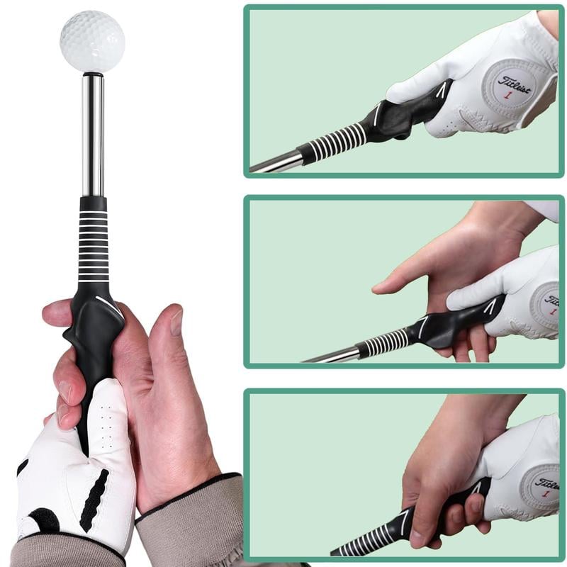 Golf Swing Trainer with Grip Alignment Stick Practice Aid
