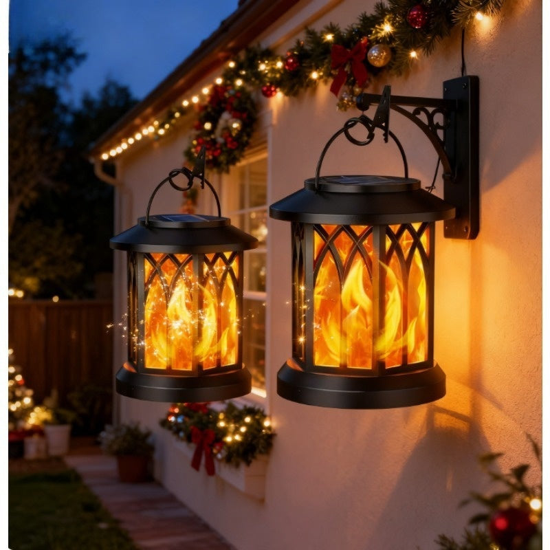 Hanging Outdoor LED Flame Lantern Waterproof Fire Effect Light