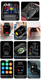 Smartwatch Circular Health Monitor with ECG and Blood Glucose Tracker