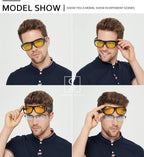 Night Vision Anti Glare Rectangular Glasses