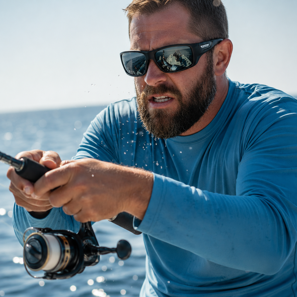 Polarized UV400 Fishing Sunglasses for Men Anti-Glare Wraparound