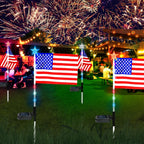 3 Pack Solar Flag Shaped Outdoor Garden Landscape LED Lights