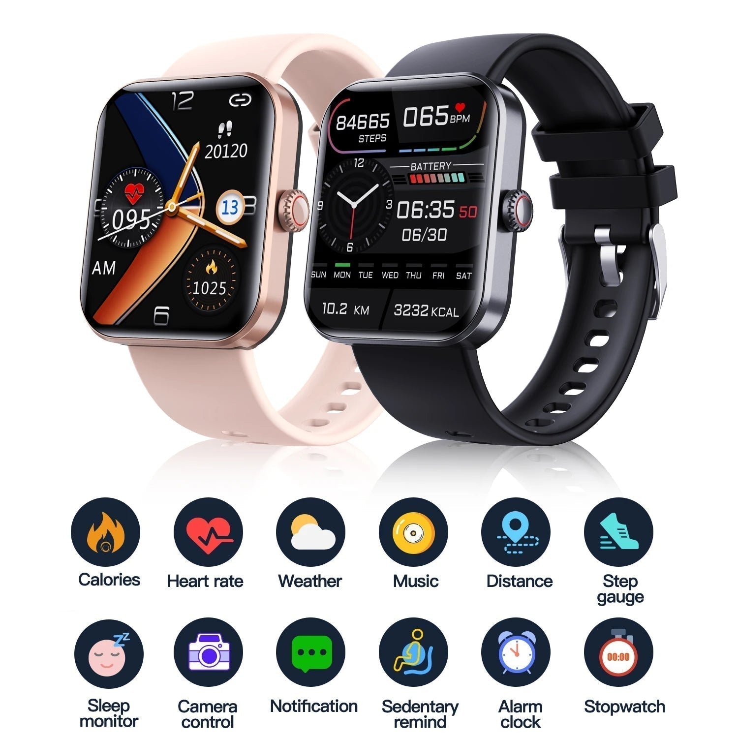 Smartwatch Fitness Tracker Heart Rate Monitor Wristwatch Device