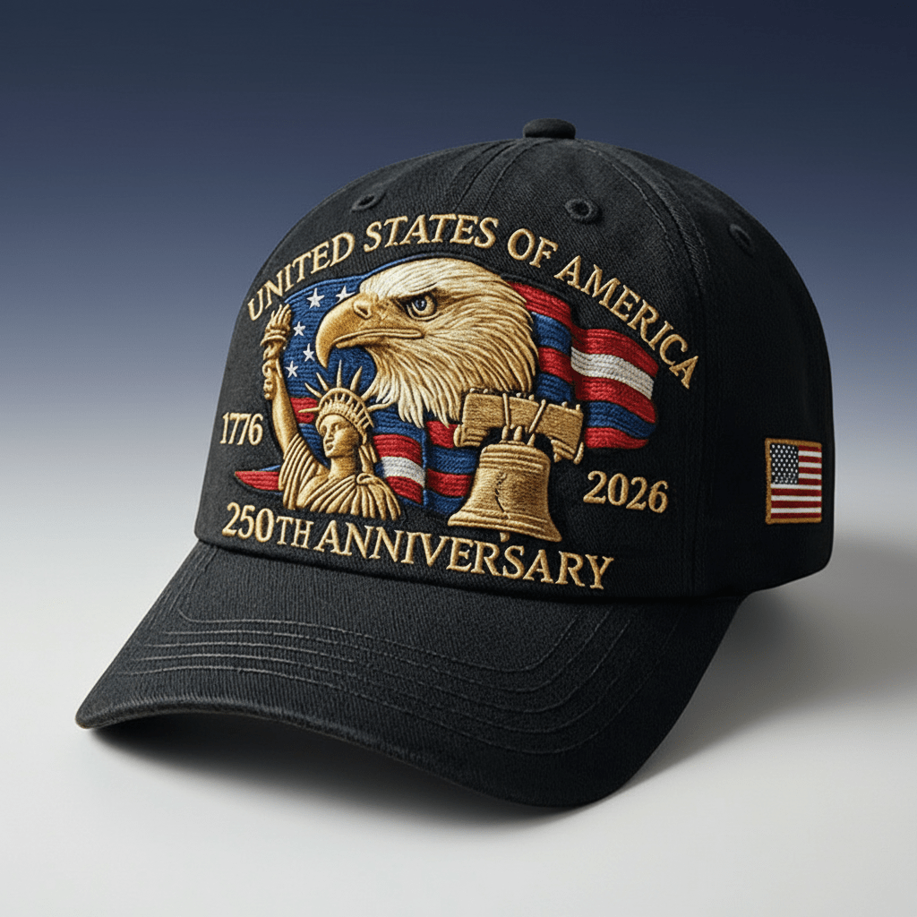 USA 250th Anniversary Eagle Adjustable Dad Cap Hat Patriotic Baseball Hat