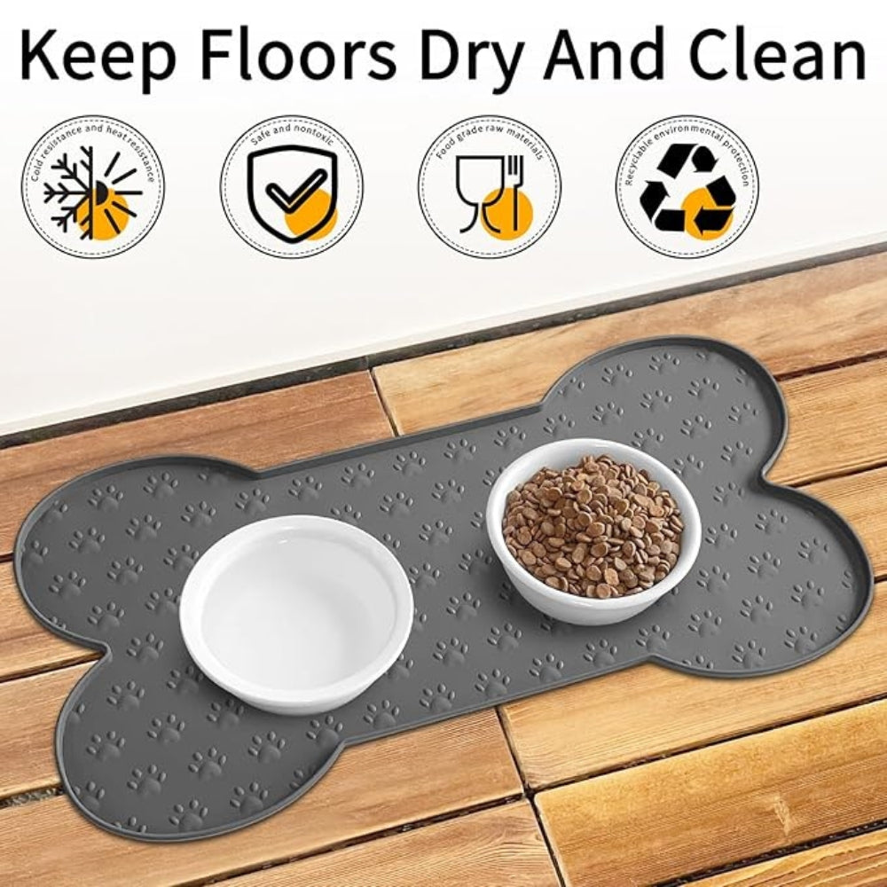 Bone Shaped Silicone Pet Feeding Mat Pet Placemat