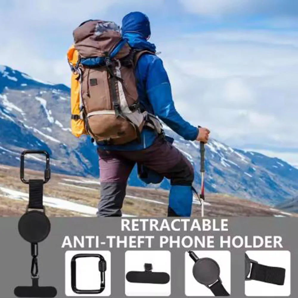 Retractable Phone Security Holder with Anti Theft Belt Clip