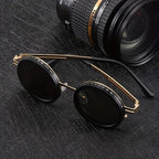 Circular Glasses with Color-Changing Self-Adjusting Lenses