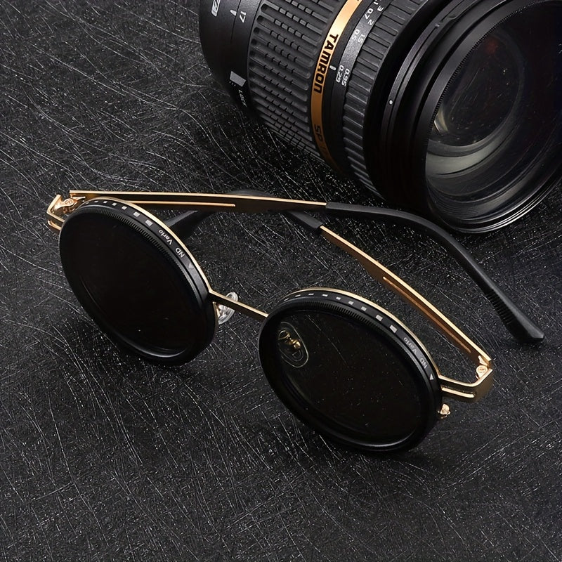 Circular Glasses with Color-Changing Self-Adjusting Lenses