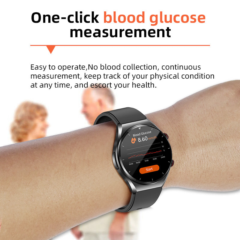 Smartwatch Heart Rate Monitor Blood Pressure ECG HRV Blood Glucose Tracker