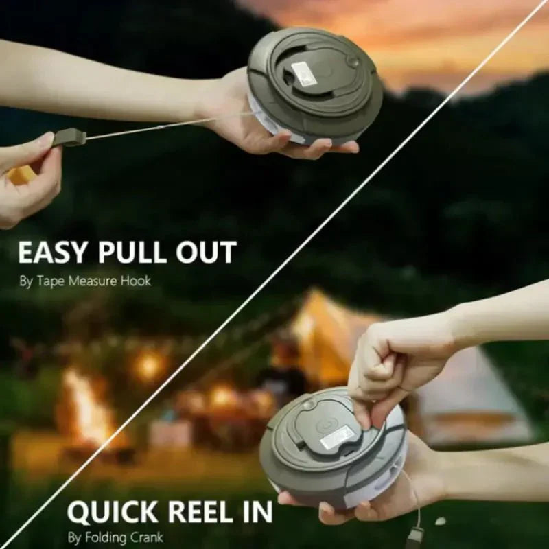 Retractable LED Camping String Lights Portable Outdoor Lantern