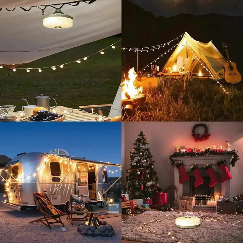 Retractable LED Camping String Lights Portable Outdoor Lantern