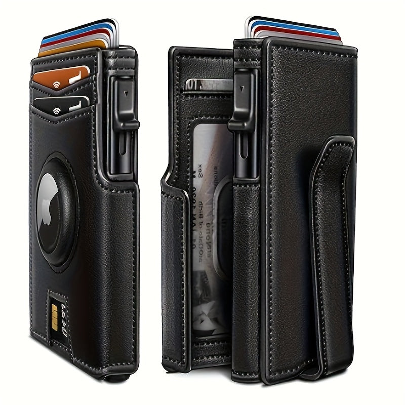 Metal RFID Wallet with Pop-Up Mechanism and Airtag Slot Wallet
