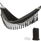 Hammock with Wooden Spreader Bars Hanging Bed Indoor Outdoor