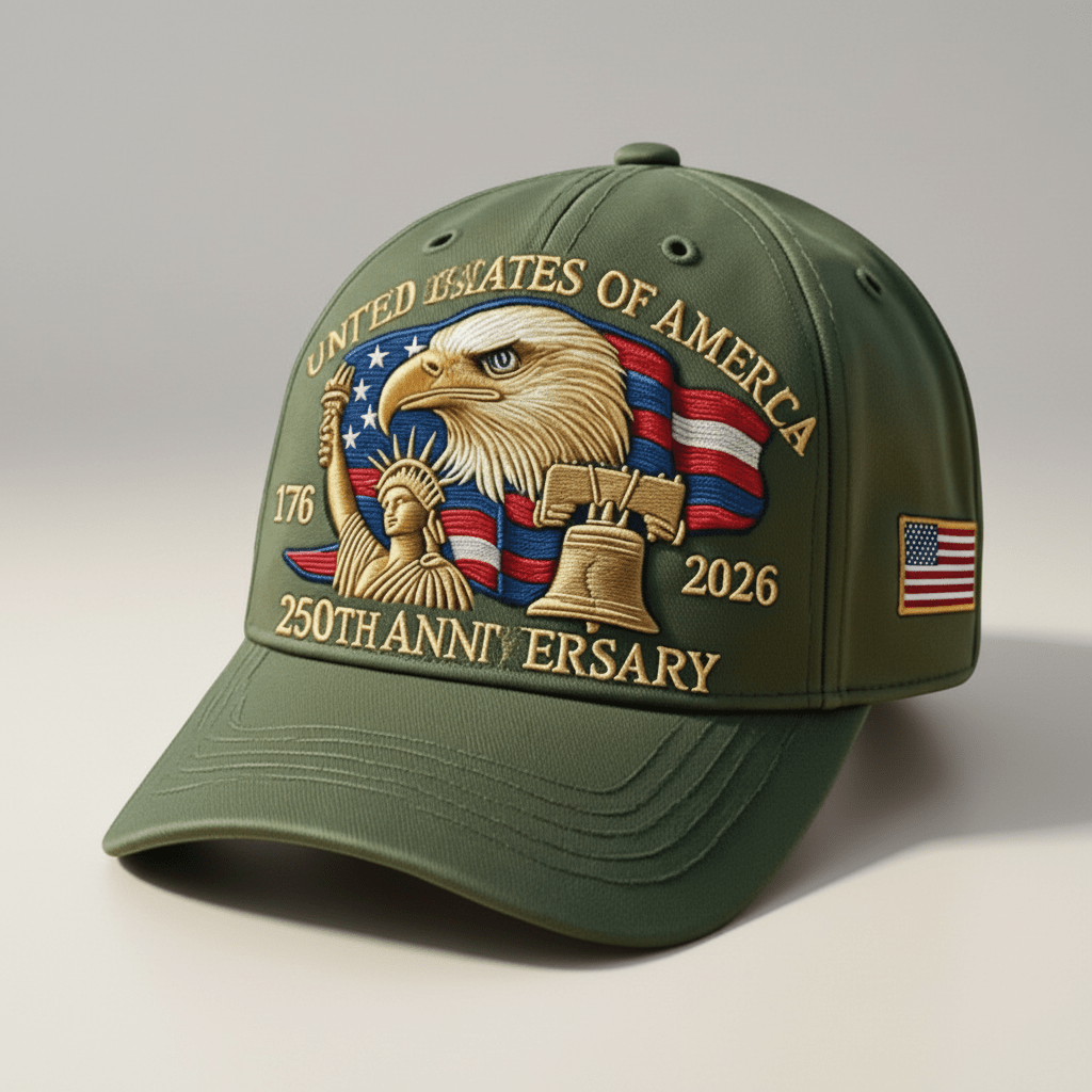 USA 250th Anniversary Eagle Adjustable Dad Cap Hat Patriotic Baseball Hat
