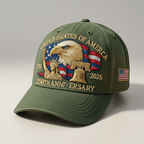 USA 250th Anniversary Eagle Adjustable Dad Cap Hat Patriotic Baseball Hat