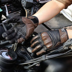 Motorcycle Riding Gloves Retro Style Leather Gloves