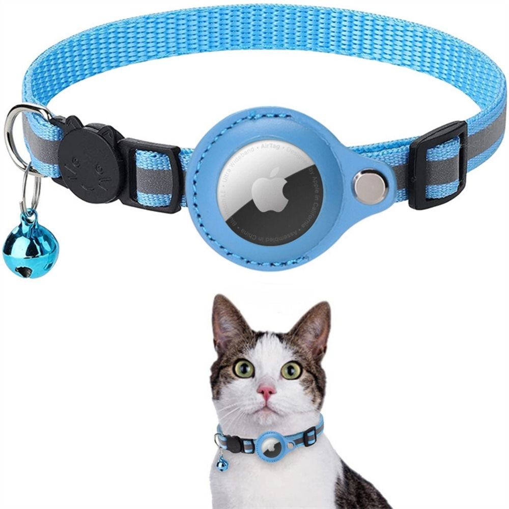 Cat Collar Adjustable Reflective with GPS Tracker Holder Safety Collar